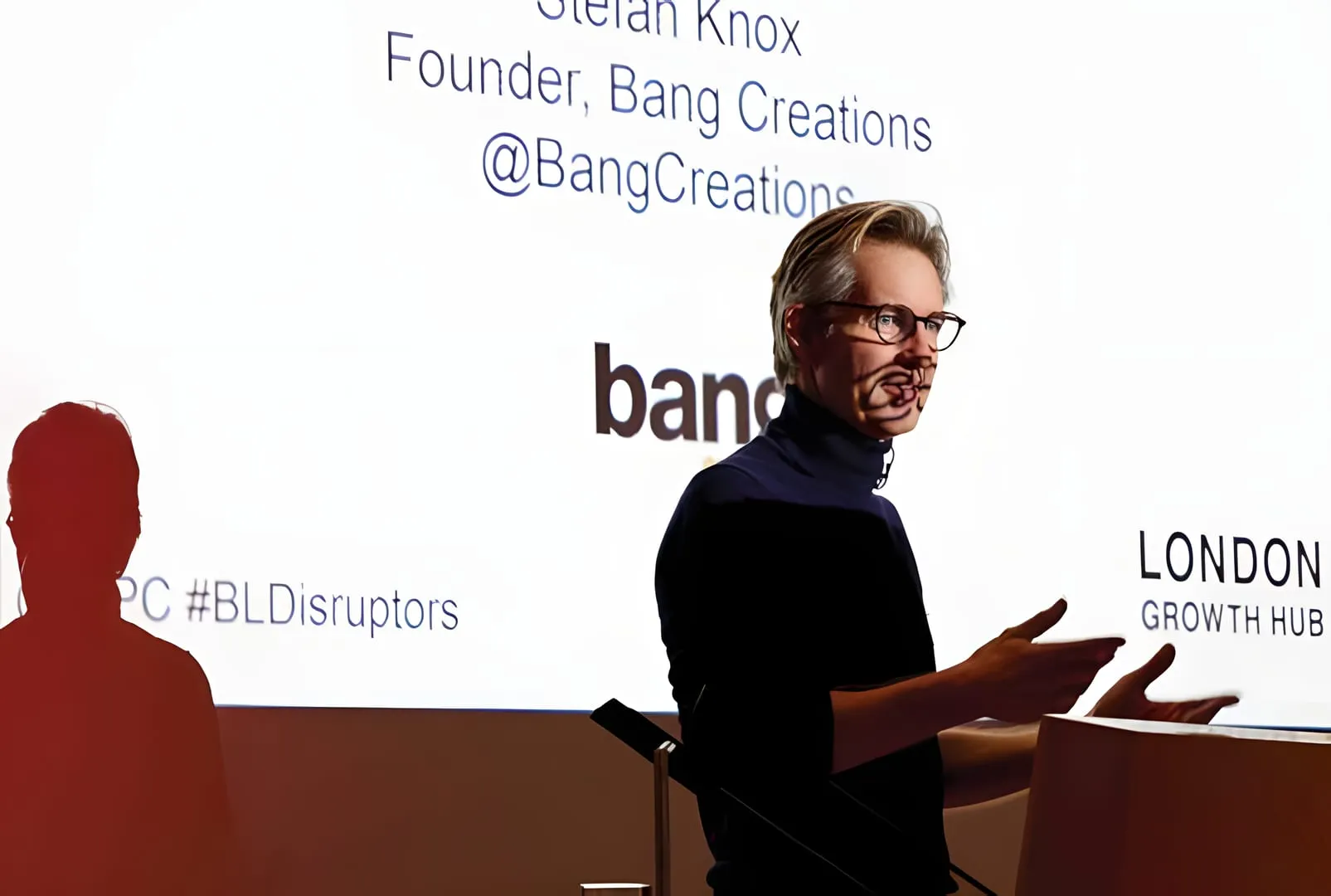 A Bang Creations presentation at an innovation event